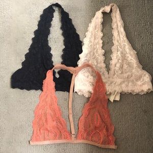 Three free people bralettes (all XS)
